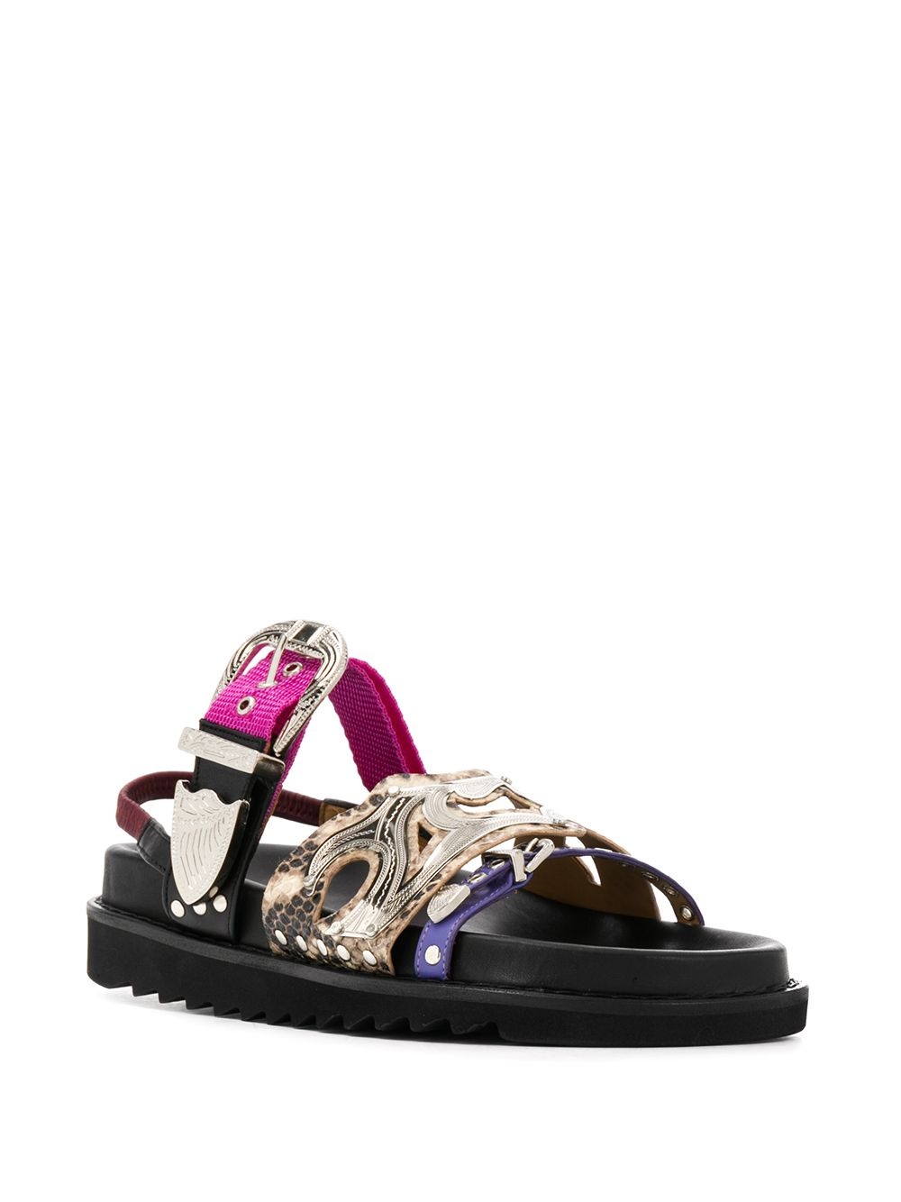 multiple straps slingback sandals - 2