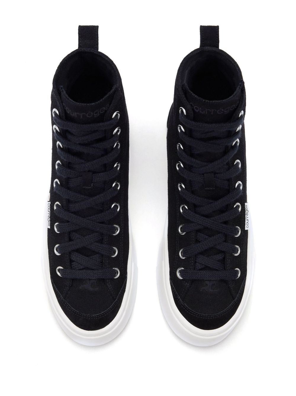 panelled canvas sneakers - 4