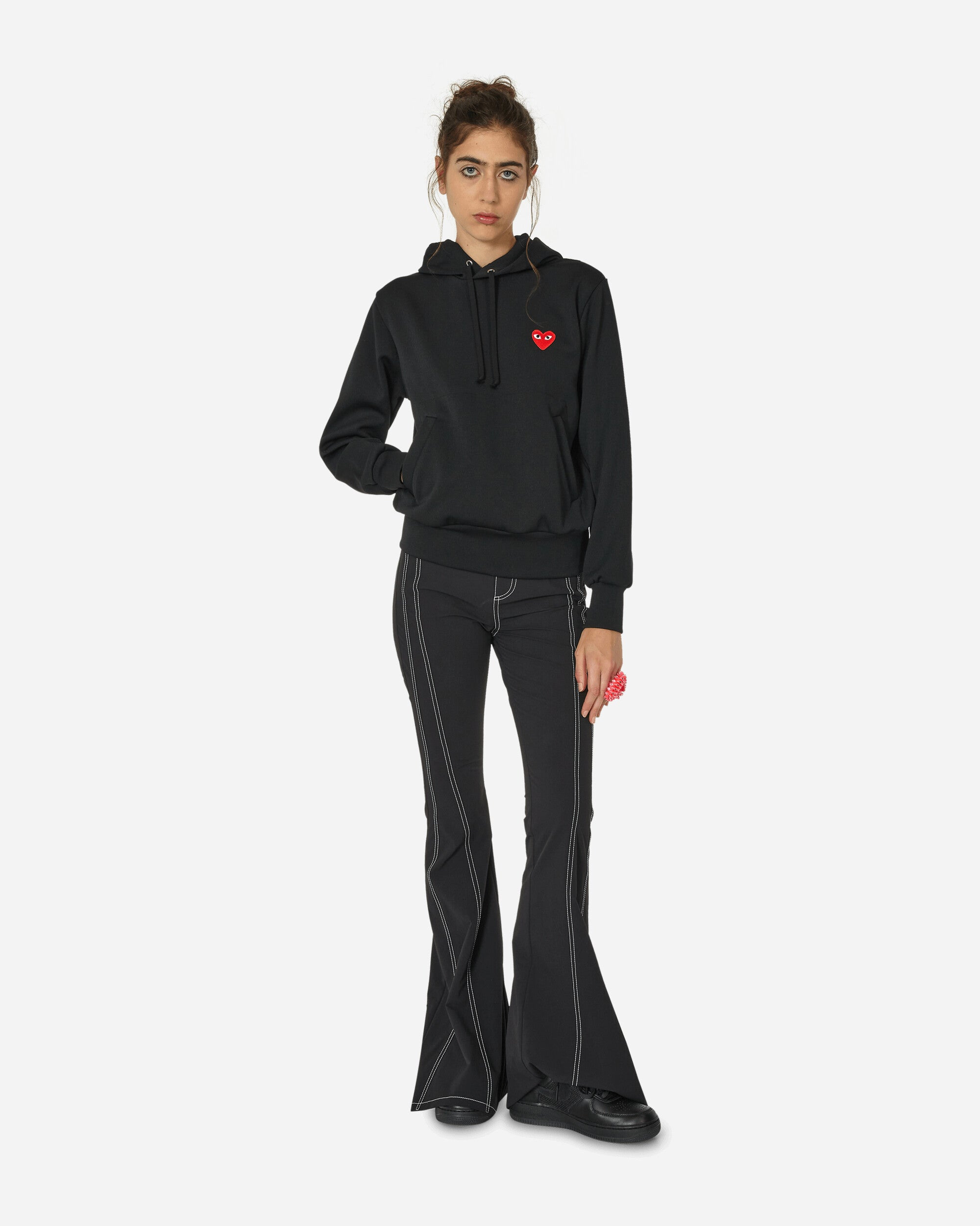Small Heart Hooded Sweatshirt Black - 4