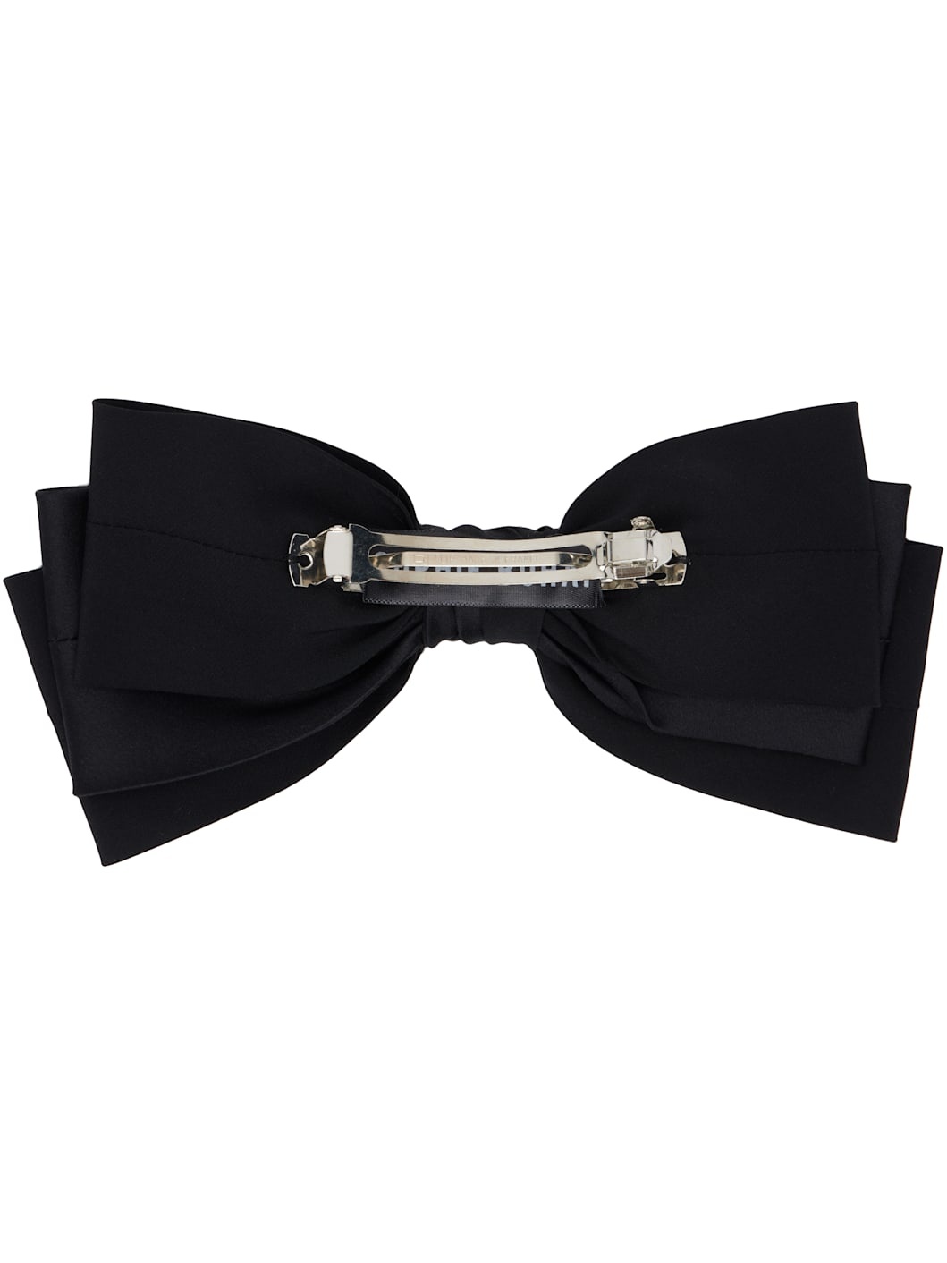 Black Classic Silk Bow Barrette - 2