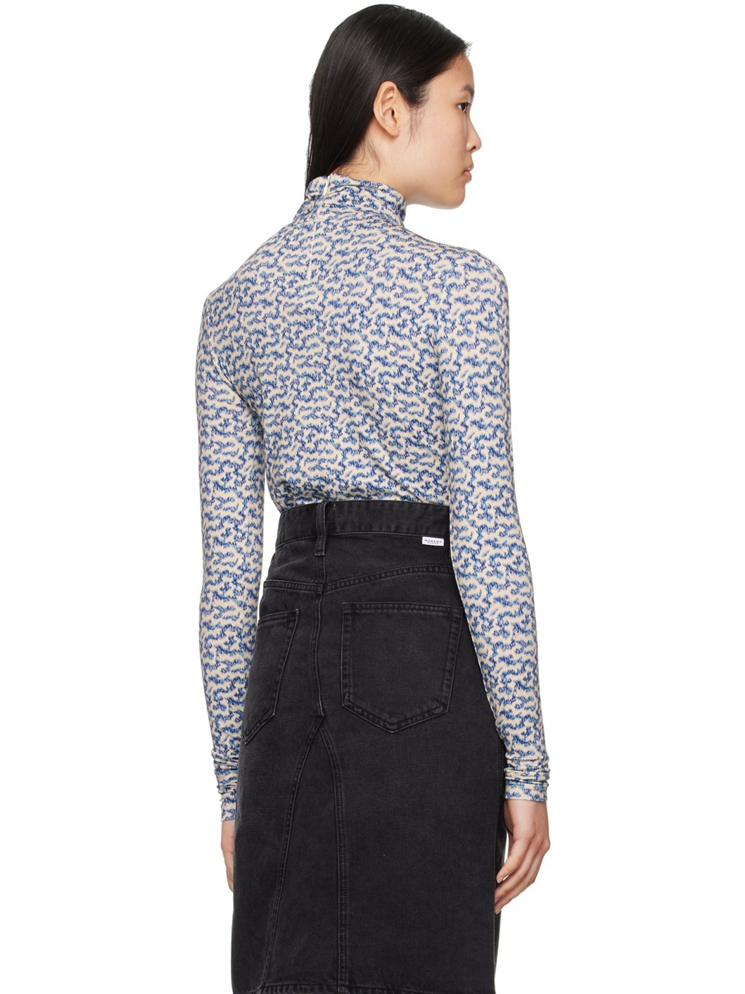 Off-White & Blue Lou Turtleneck - 3