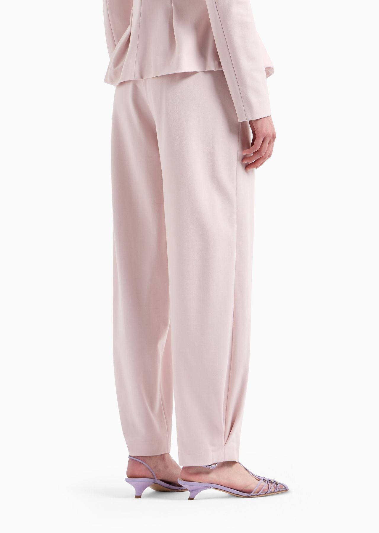 Stretch Milano-stitch fabric trousers with narrow hem - 3