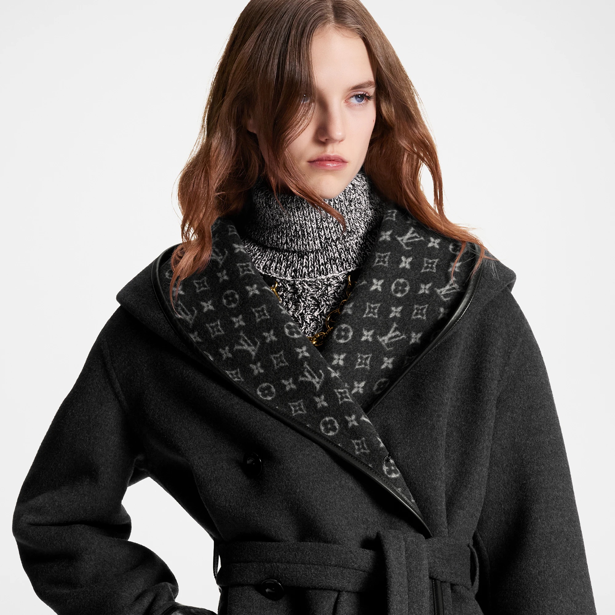Hooded Double-Breasted Coat - 2