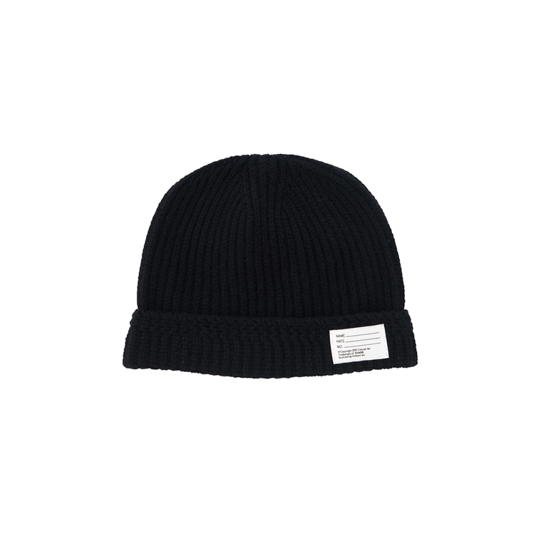 KNIT BEANIE (WOOL) BLACK - 1