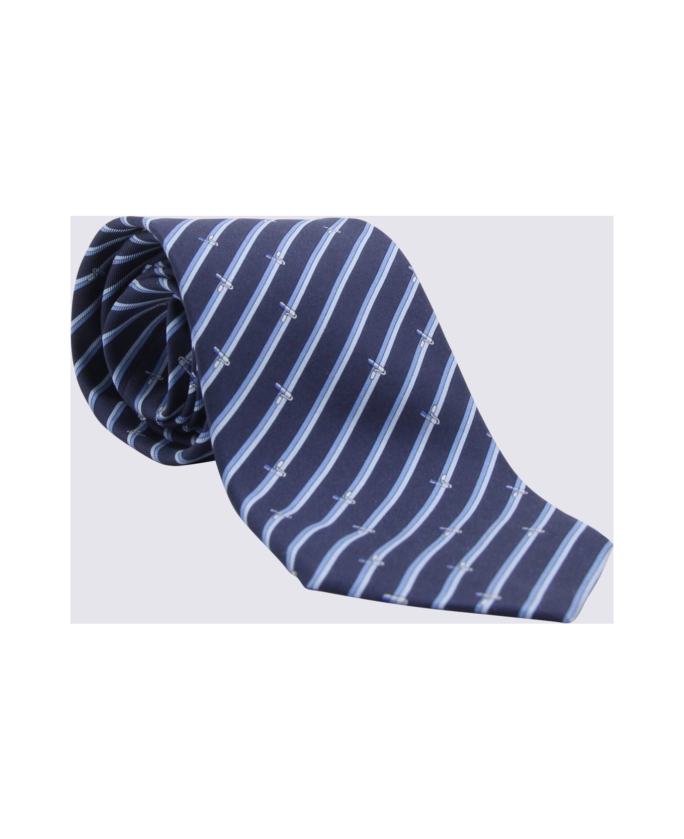 Light And Dark Blue Silk Tie - 2