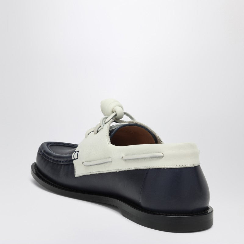 Loewe Campo Boat Shoe In Navy/White Women - 2