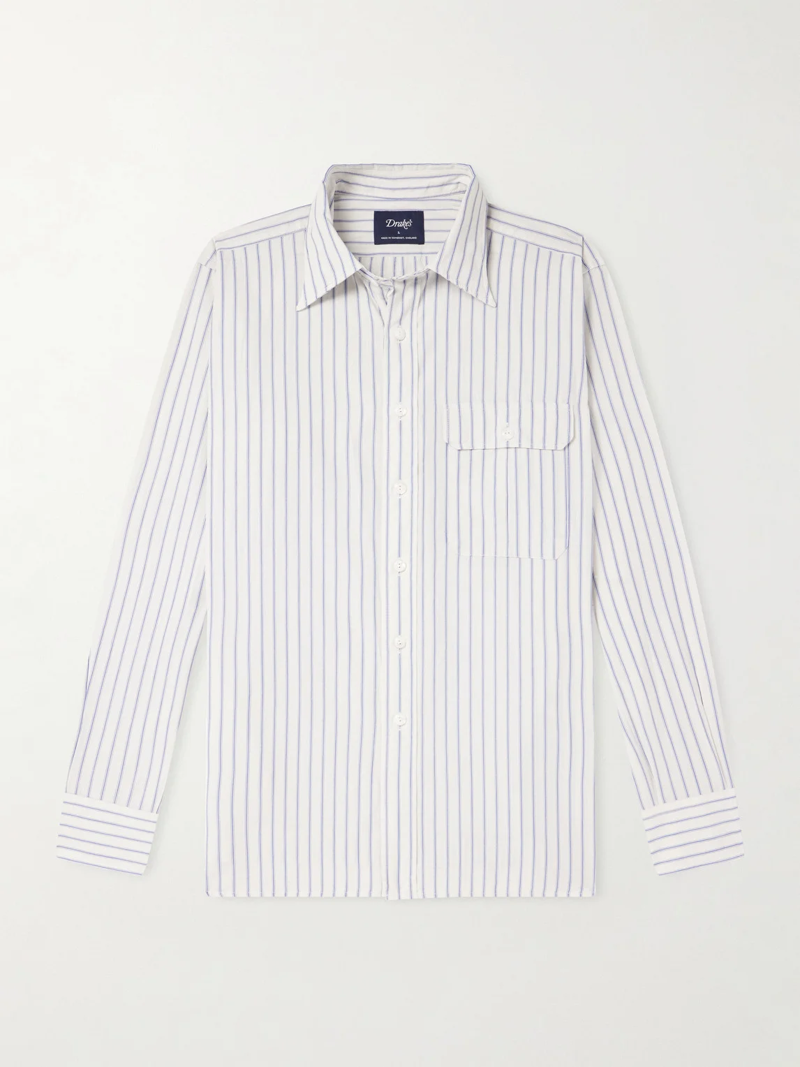 Striped Cotton and Linen-Blend Poplin Shirt - 1