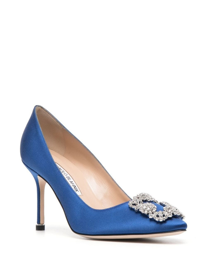 Manolo Blahnik Hangisi 105mm embellished satin pumps outlook