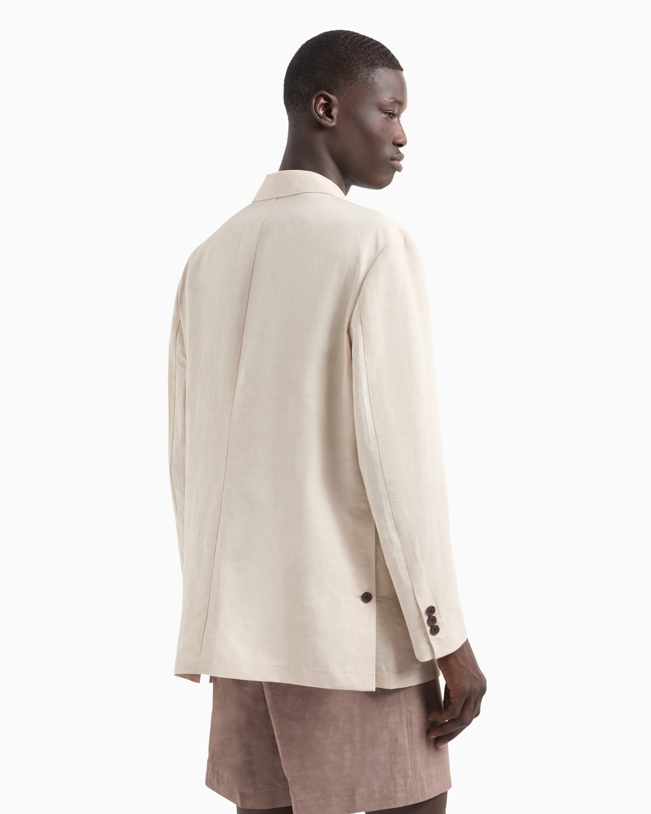DOUBLE-BREASTED LINEN-BLEND BLAZER - 3