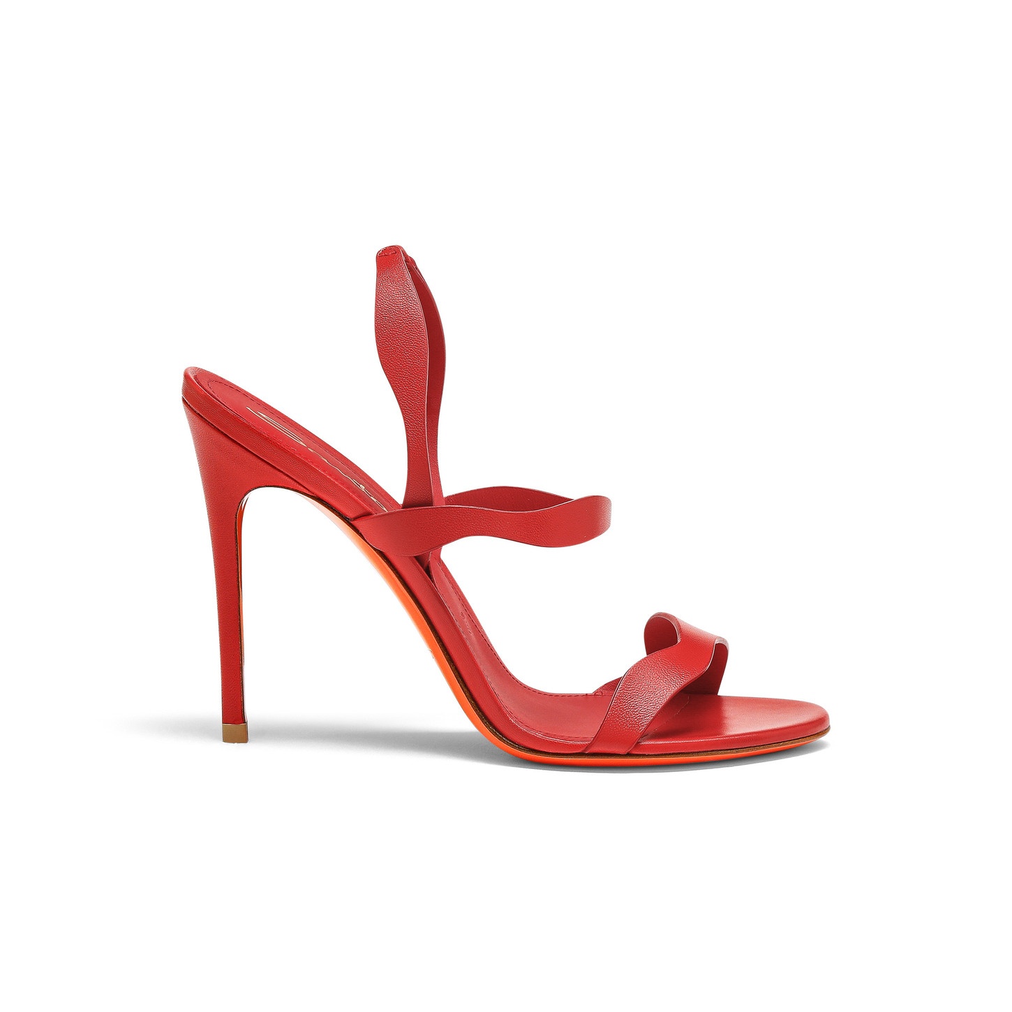 Women's red leather high-heel sandal - 1