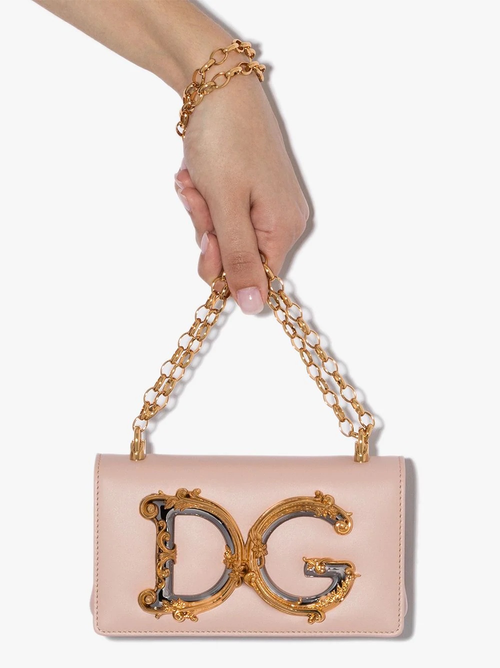 DG Girls logo-embellished leather shoulder bag - 6