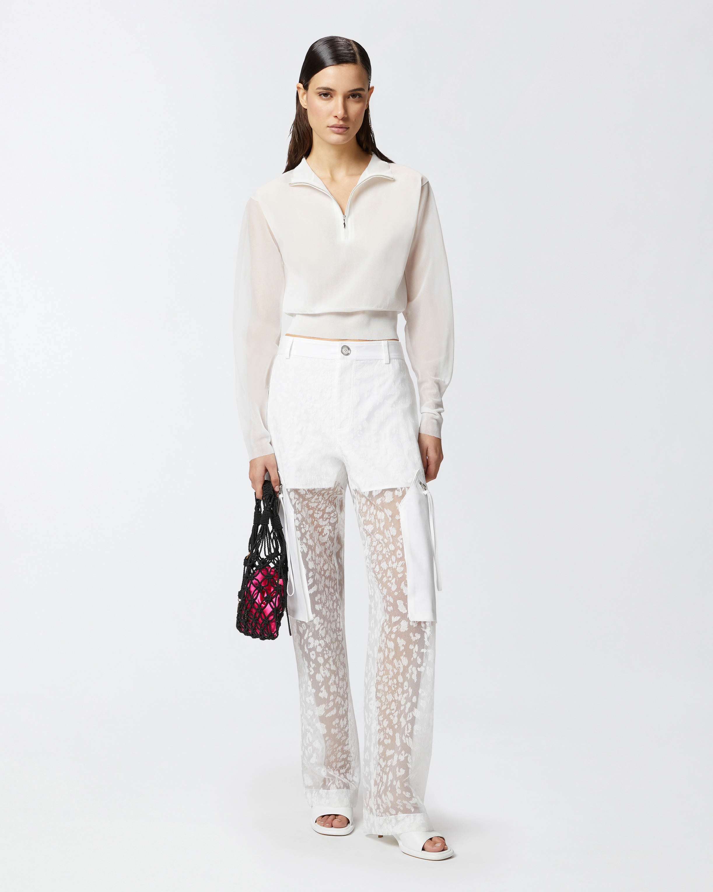 REIMAGINE SEMI-TRANSPARENT HALF-ZIP SWEATER PINKO X PATRICK MCDOWELL - 3