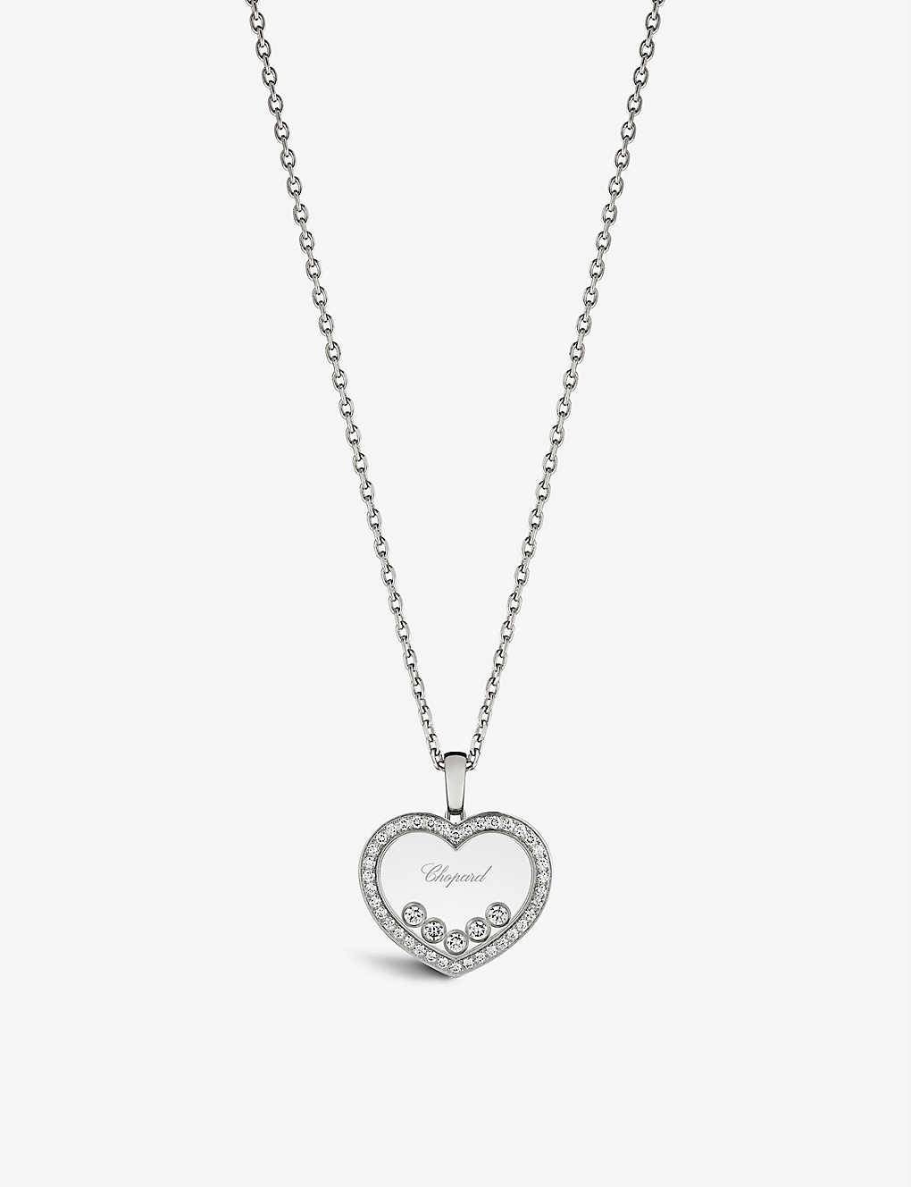 Happy Diamonds 18ct white-gold and 0.73ct round-cut diamond pendant necklace - 4