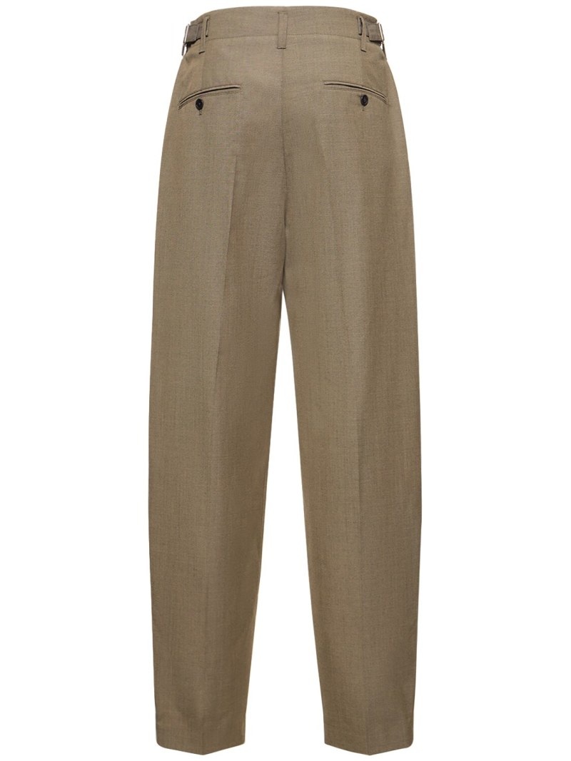 Pleated tapered wool blend pants - 5