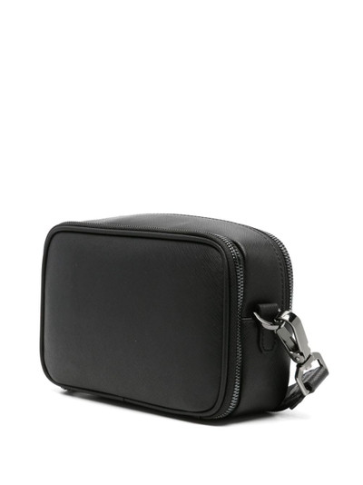 EMPORIO ARMANI logo-patch textured wash bag outlook