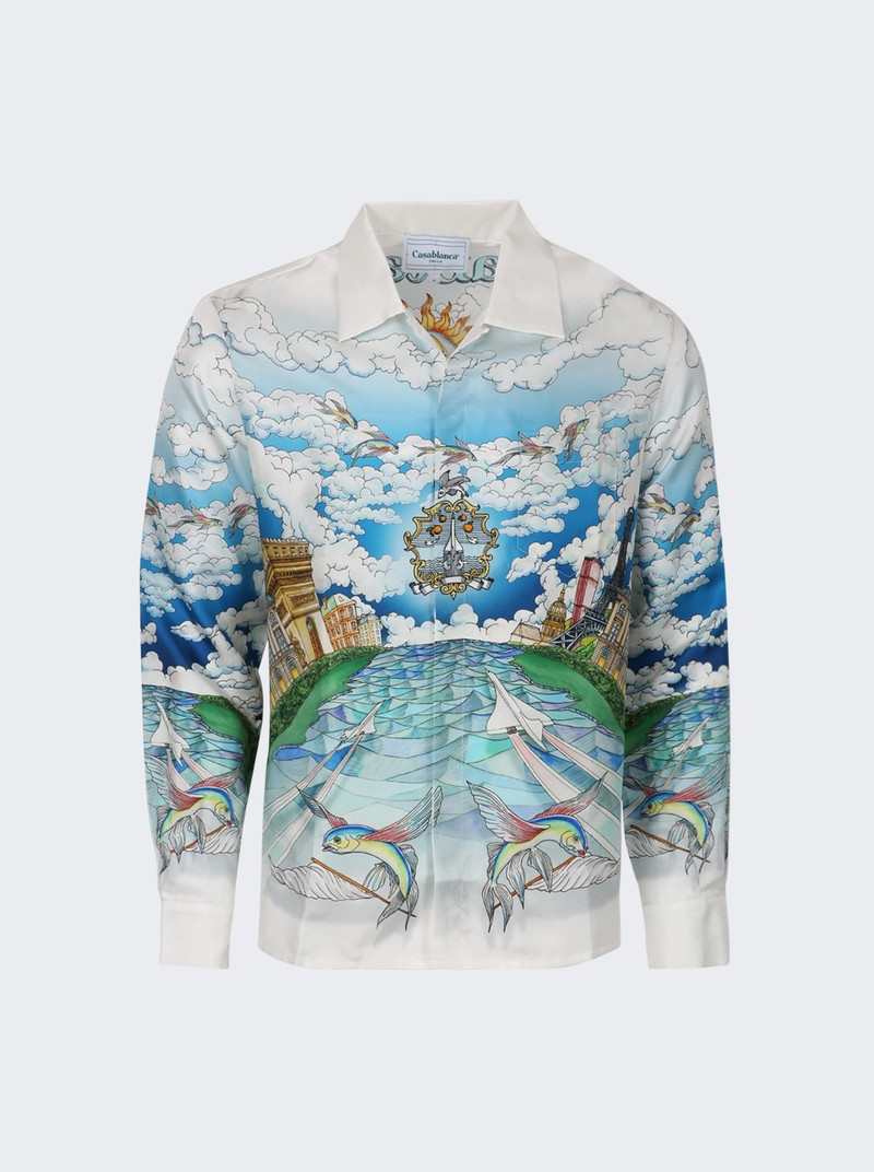 Cuban Collar Long Sleeve Silk Shirt Le Vol Ideal 1