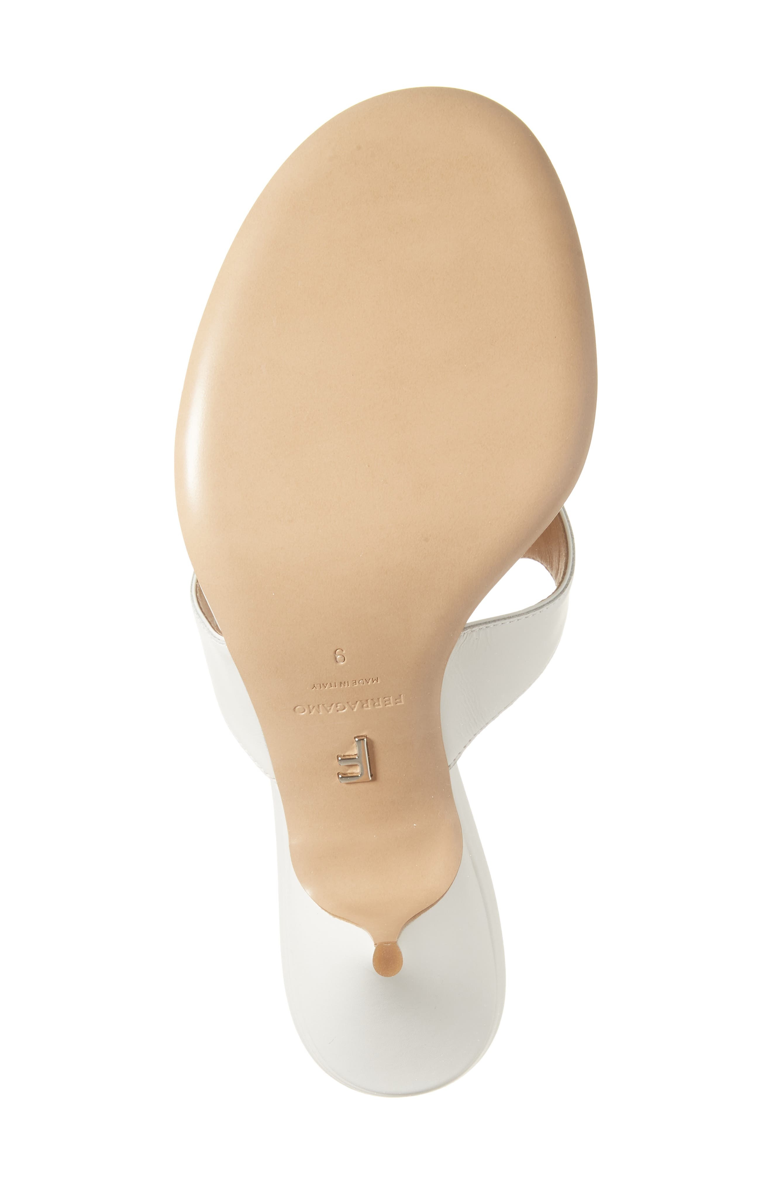 FERRAGAMO Fiamma Sandal in Bianco/Biscotto at Nordstrom - 7