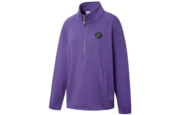 (WMNS) PUMA x PRONOUNCE Half-zip Logo SweatshirtPurple 534040-74 - 2