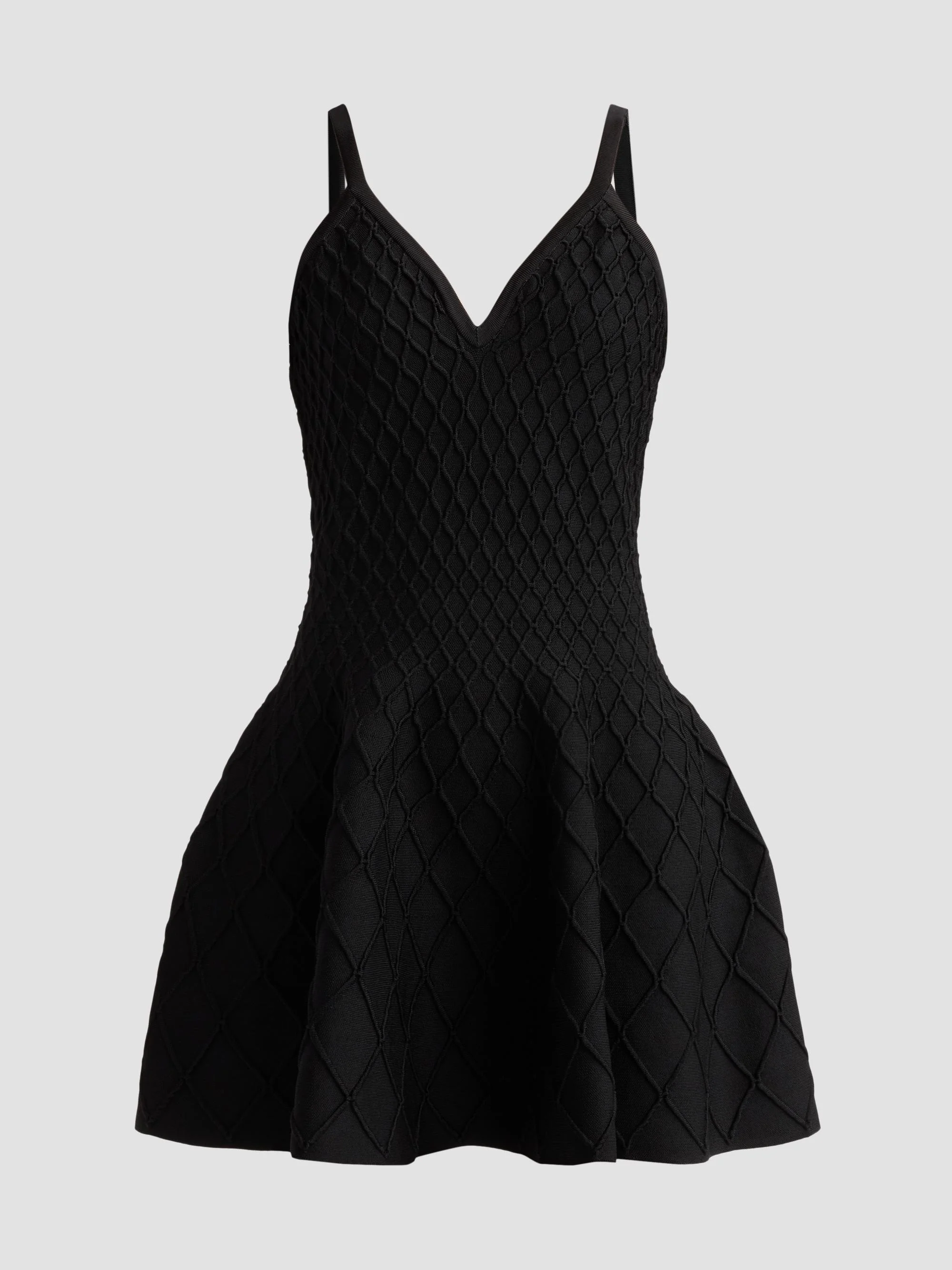Women's Quilted Compact Knit Minidress - Noir - 1