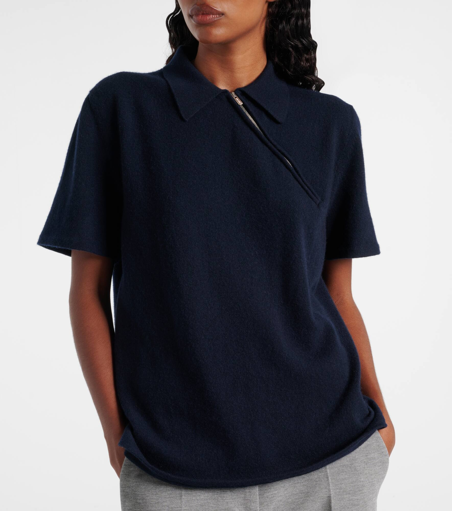 Zipped cashmere polo shirt - 6
