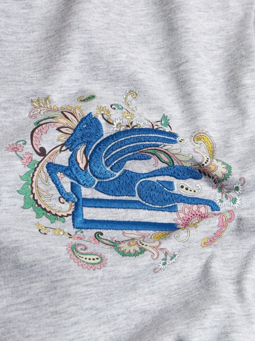 T-SHIRT WITH EMBROIDERED PEGASO AND MONOGRAM - 6