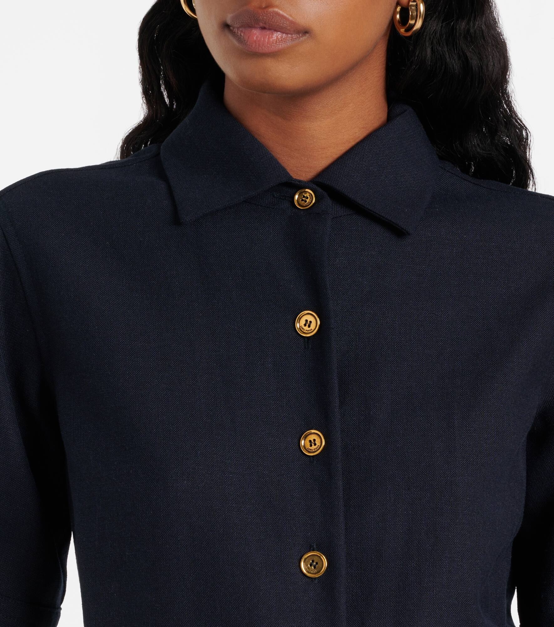 Linen and wool shirtdress - 4