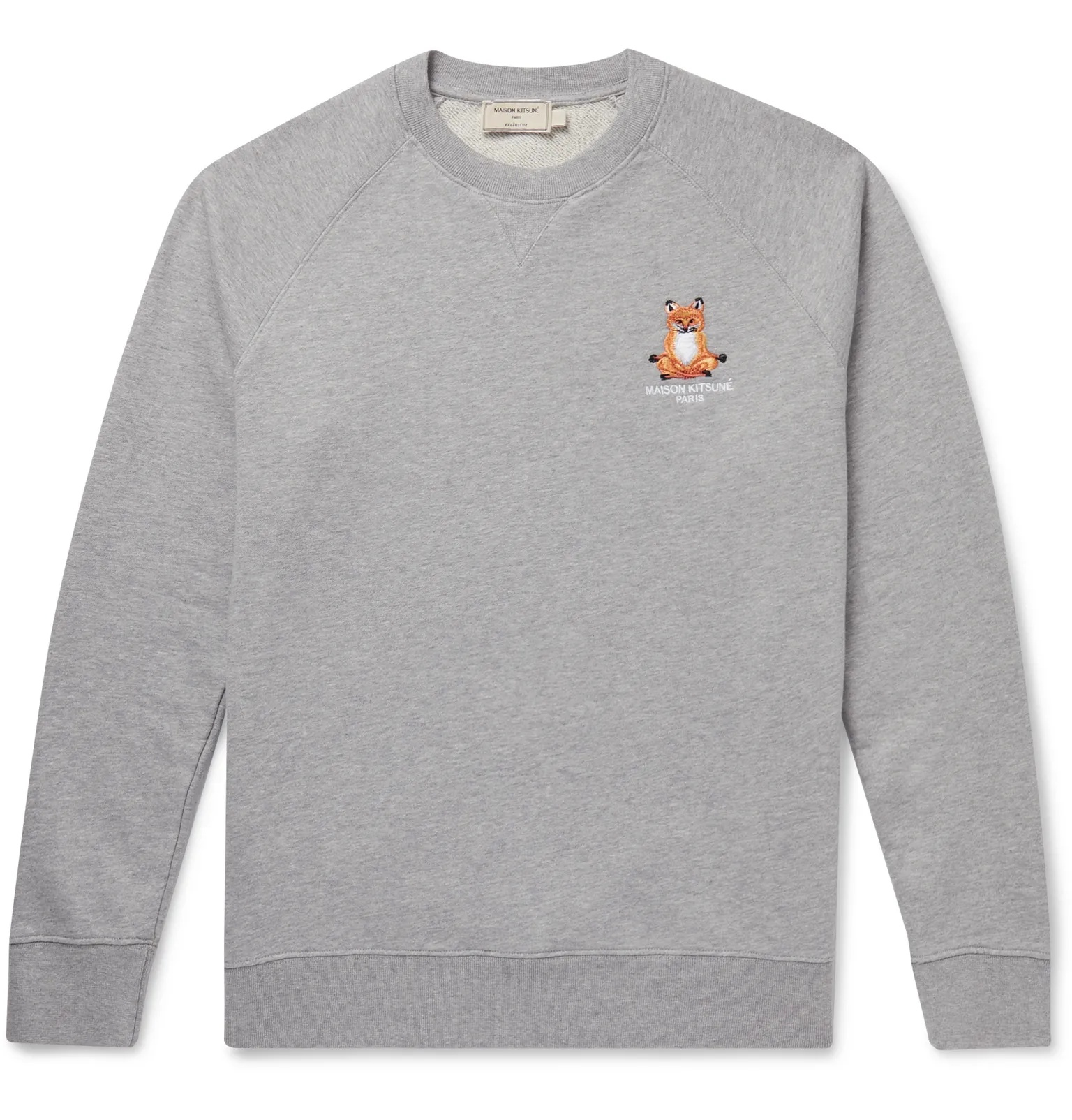 Slim-Fit Logo-Embroidered Mélange Loopback Cotton-Jersey Sweatshirt - 1