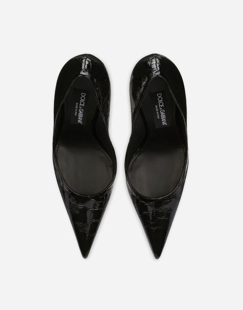 Tortoiseshell-print patent leather pumps 4