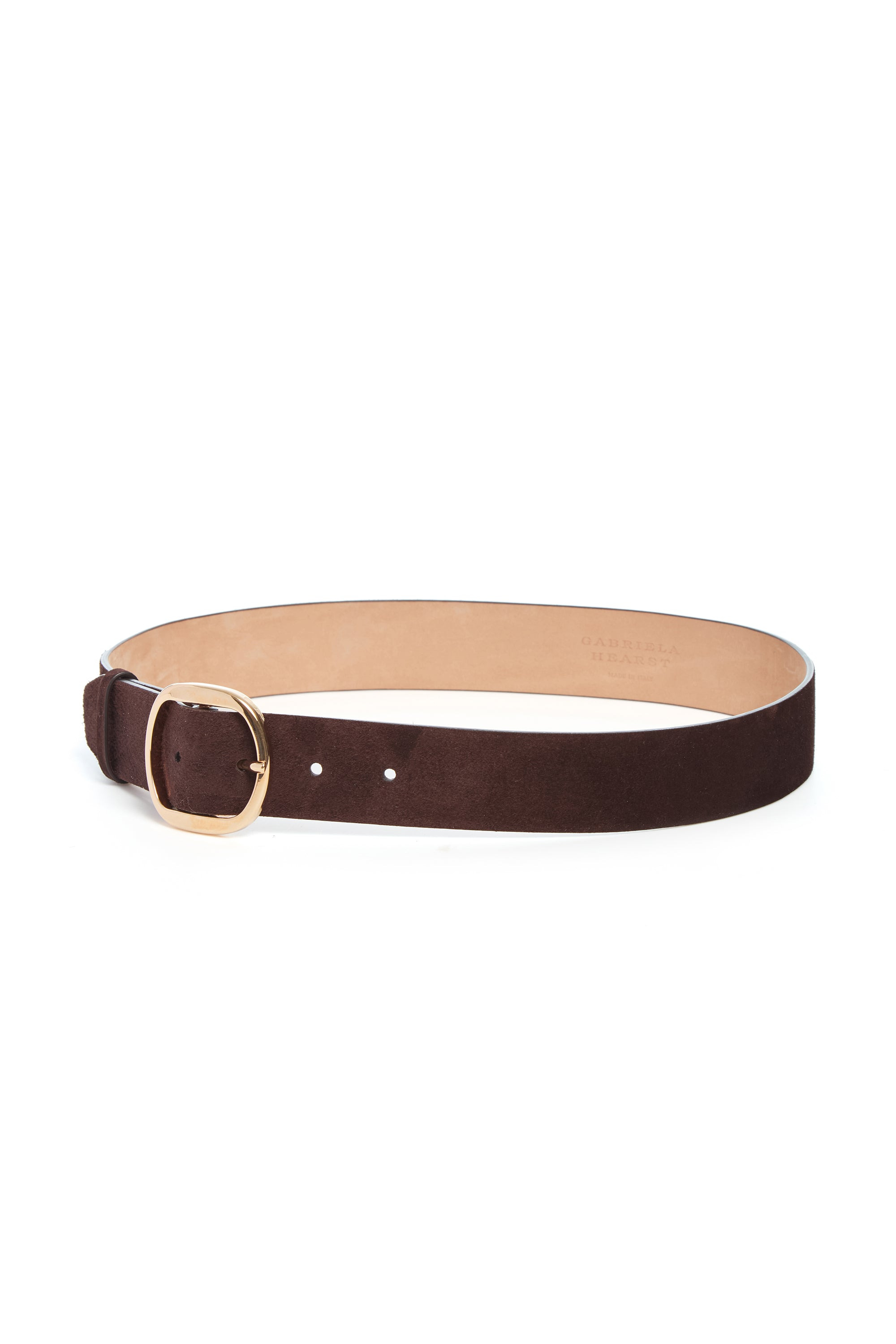 Elster Buckle Belt in Dark Brown Suede - 2