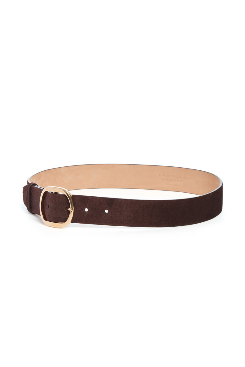 GABRIELA HEARST Elster Buckle Belt in Dark Brown Suede outlook
