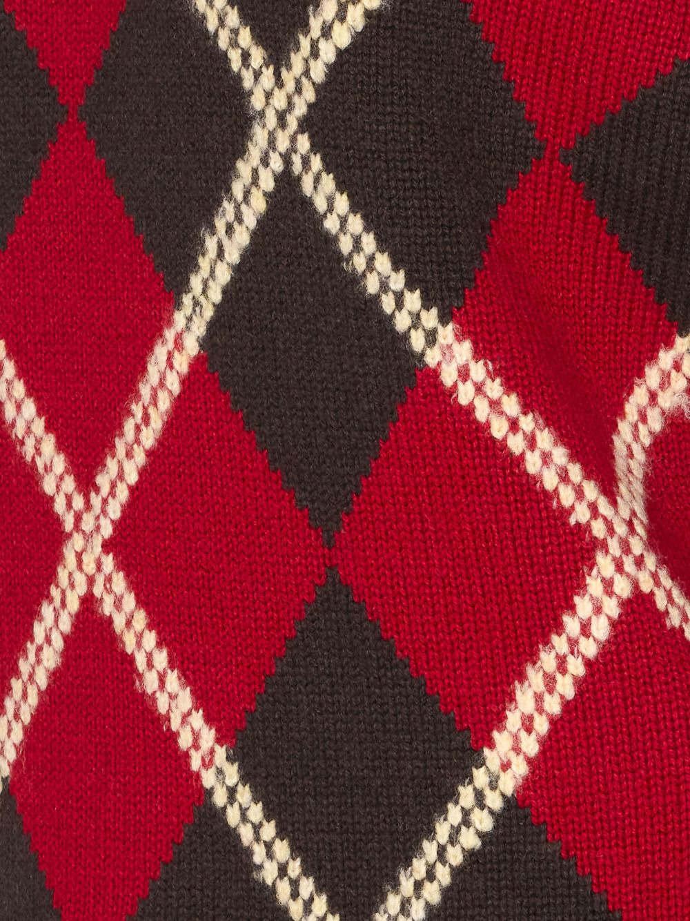 diamond-pattern polo sweater - 3