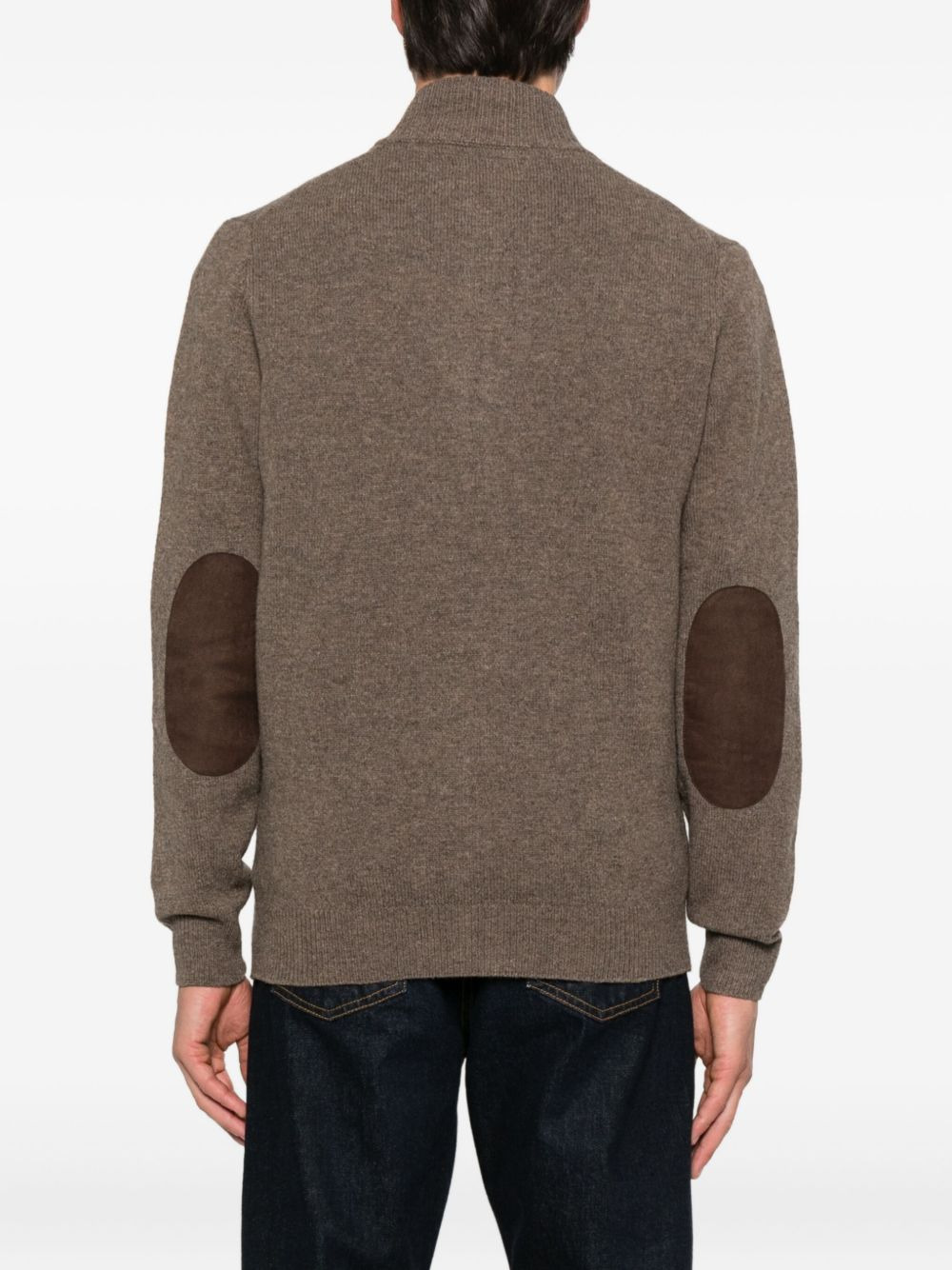 logo-patch cardigan - 4