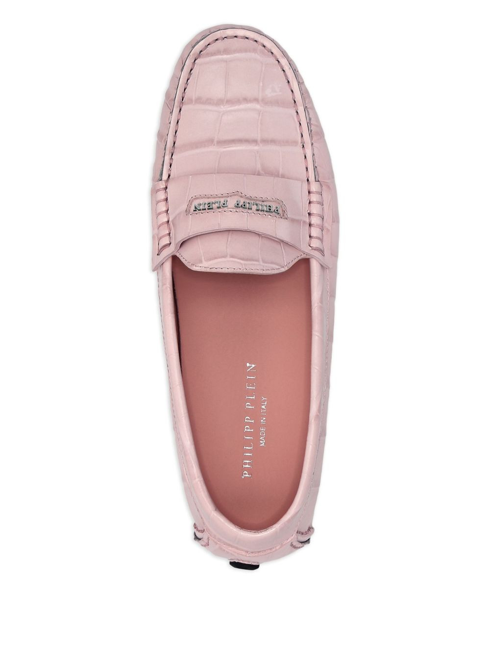 crocodile-embossed loafers - 3