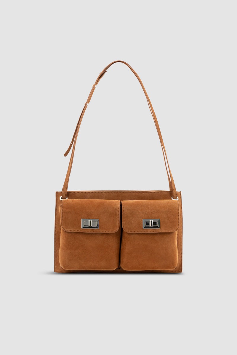Billy Tote Summer Tan Suede Leather Shoulder Bag 1
