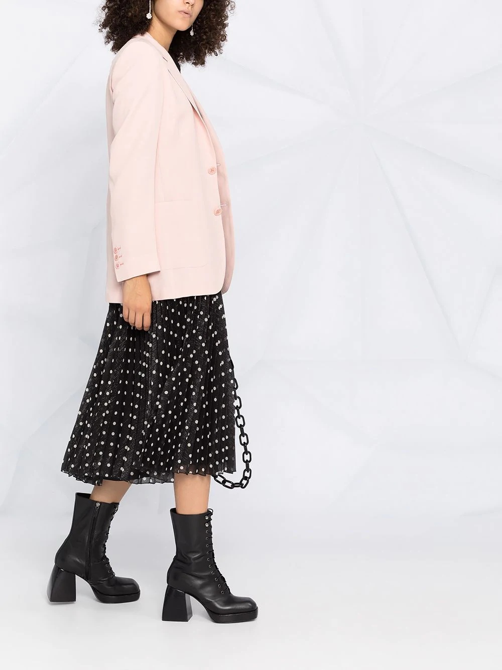 polka-dot pleated midi skirt - 6