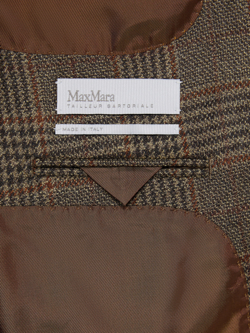 DESERTO Double-breasted mouliné wool twill blazer - BLACK 5