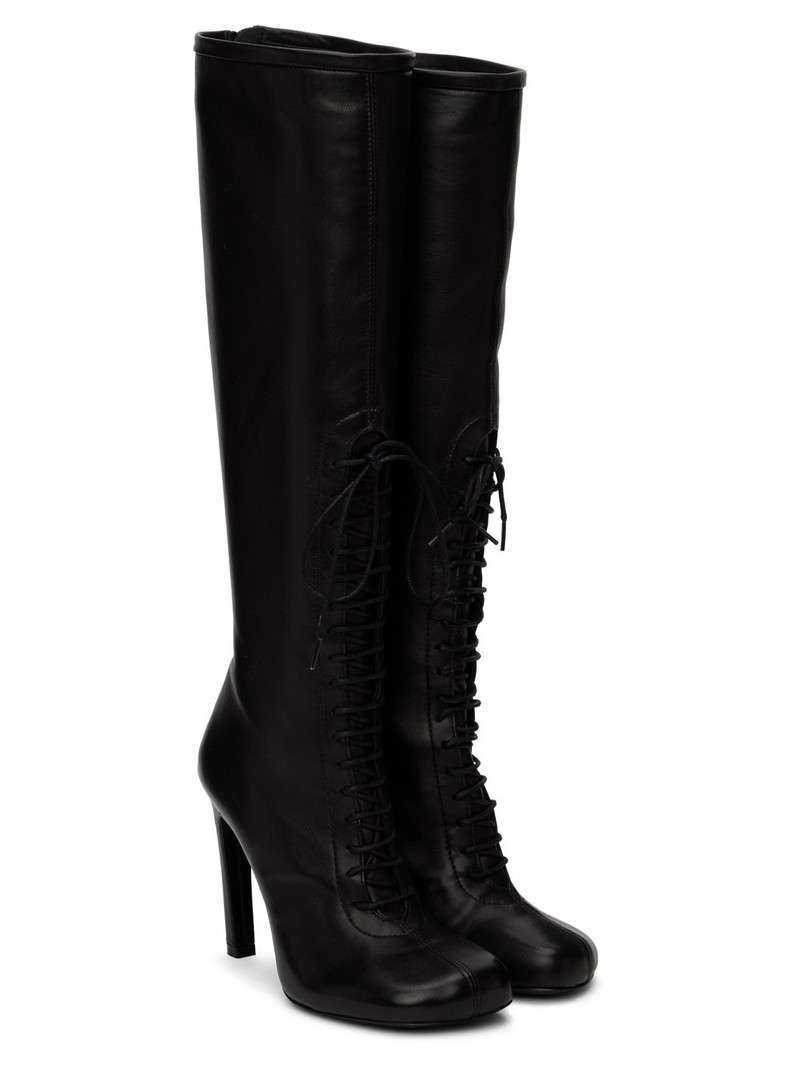 Black Lace-Up Tall Boots 4
