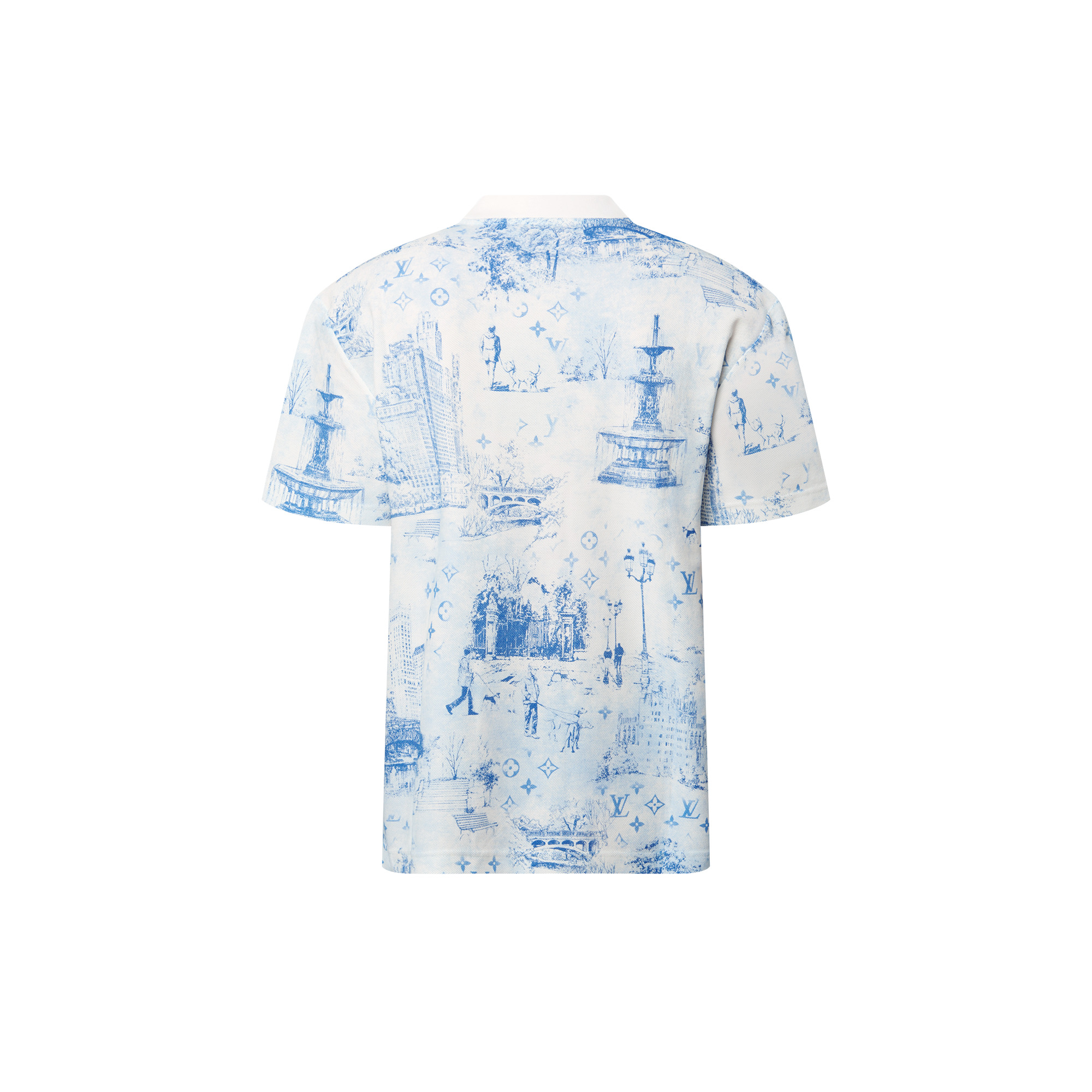 【爽やかに決まる】LOUIS VUITTON★Printed Cotton Tシャツ Embroidered Signature Cotton T-Shirt - Men - Ready-to-Wear
