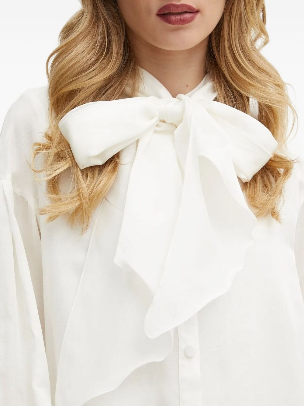 bow-detail balloon-sleeve blouse - 5