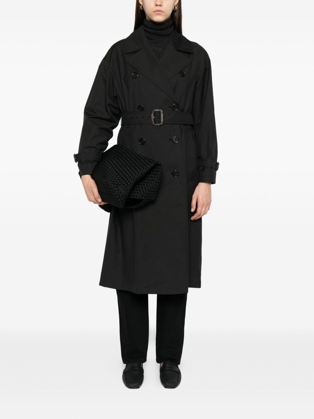 double-breasted belted coat - 2