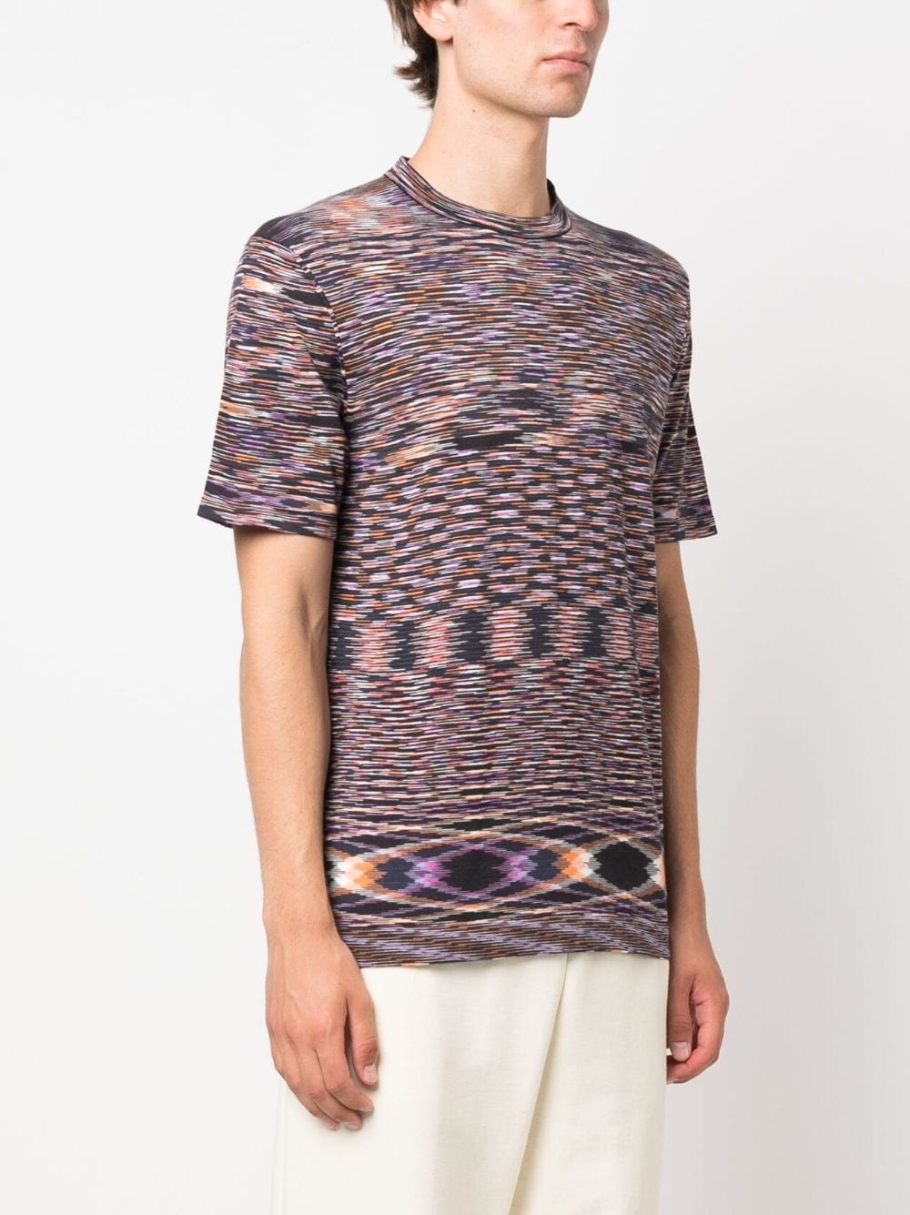 stripe-print short-sleeved T-shirt - 3