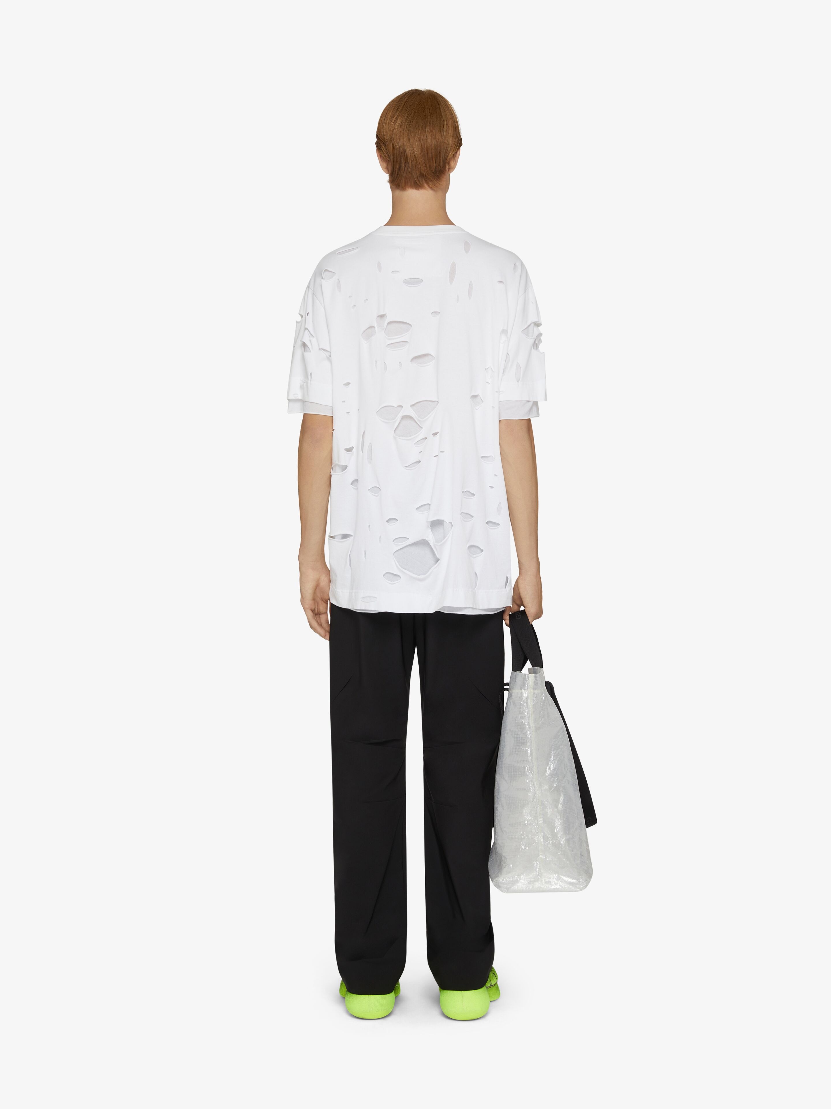 GIVENCHY OVERSIZED T-SHIRT IN COTTON WITH DESTROYED EFFECT - 4