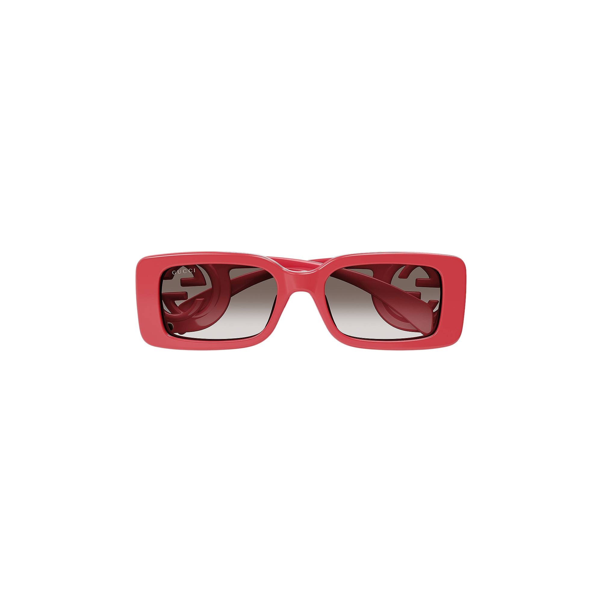 Gucci Rectangular Frame Sunglasses 'Red' - 1