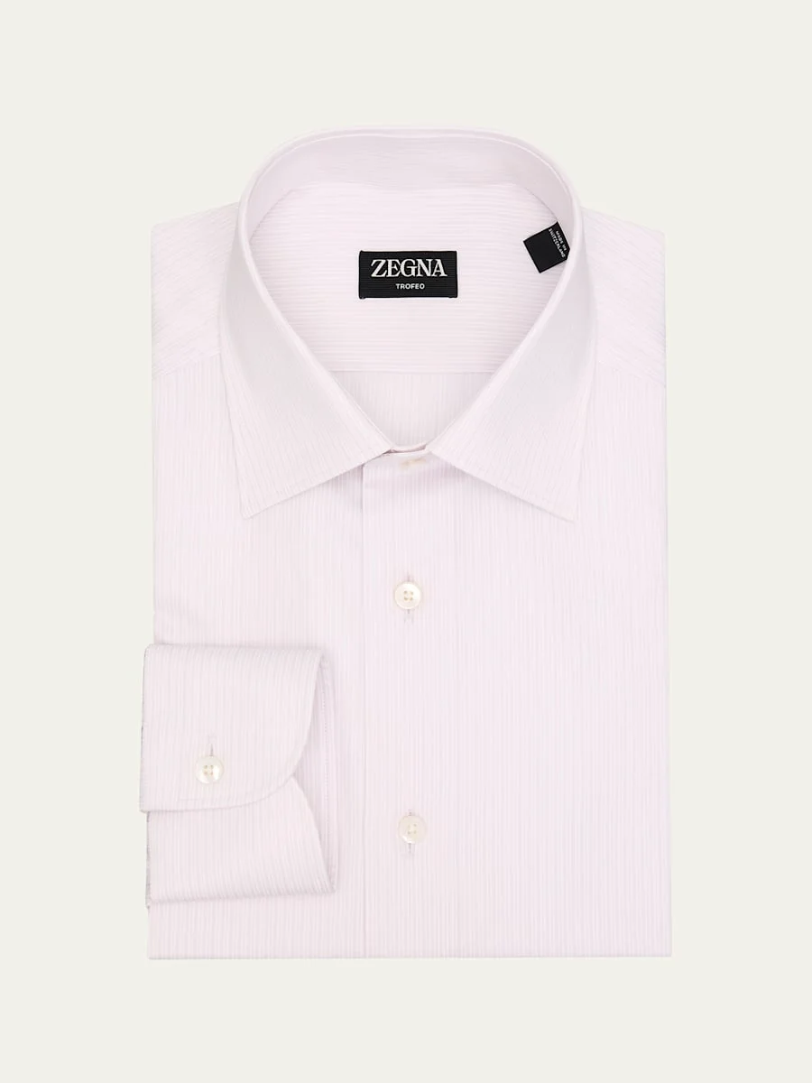 Men's Micro-Stripe Trofeo Cotton Dress Shirt - 1
