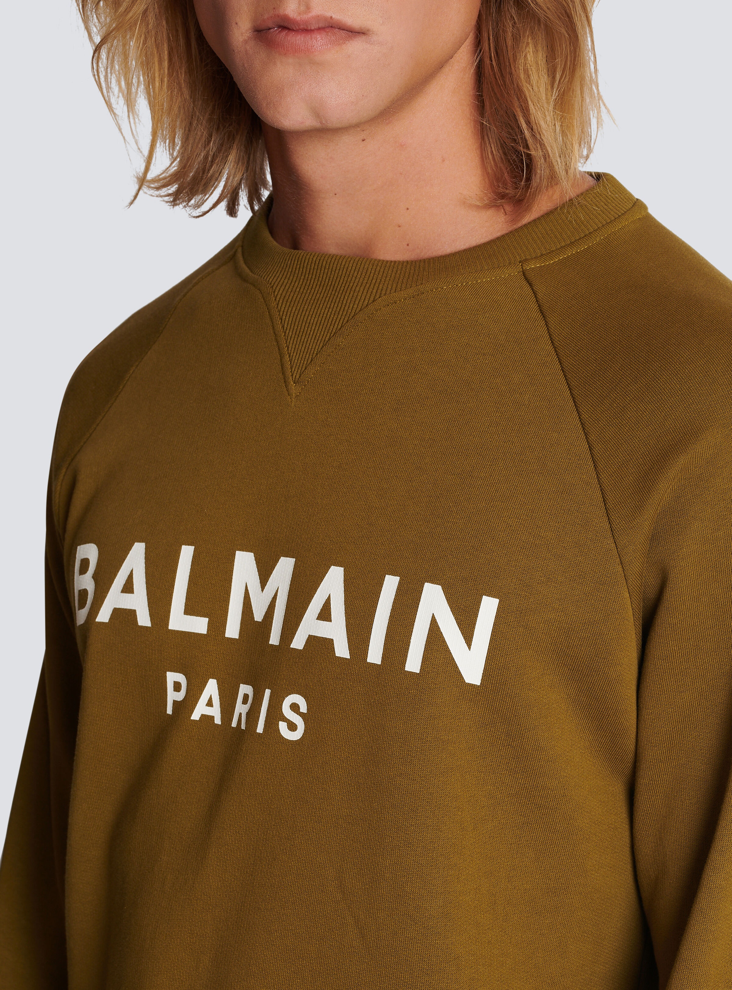 Cotton printed Balmain logo sweatshirt - 7