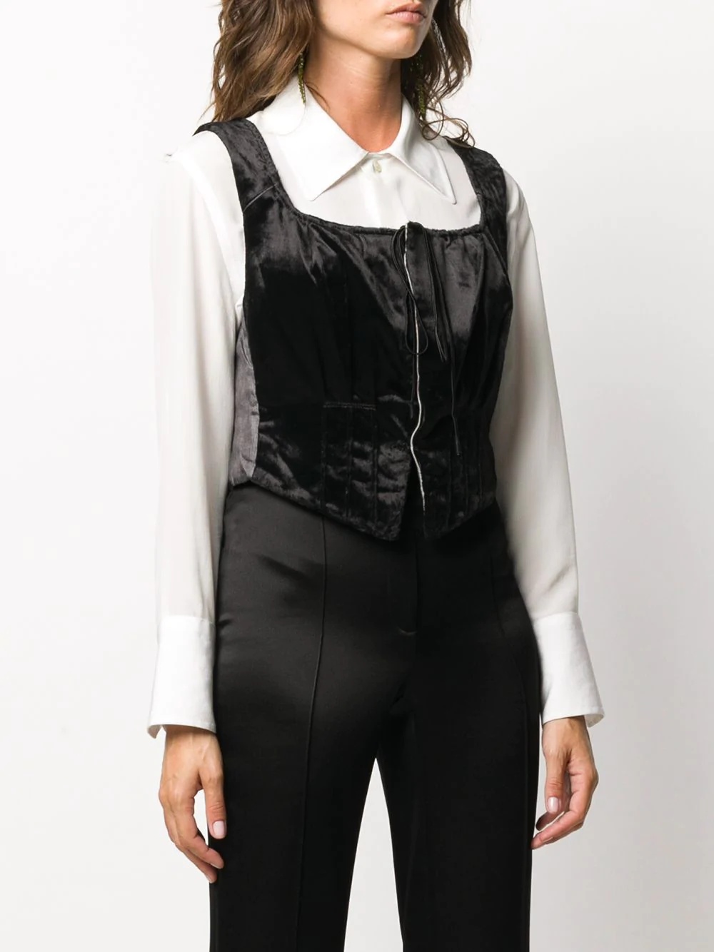 corset cropped gilet - 3