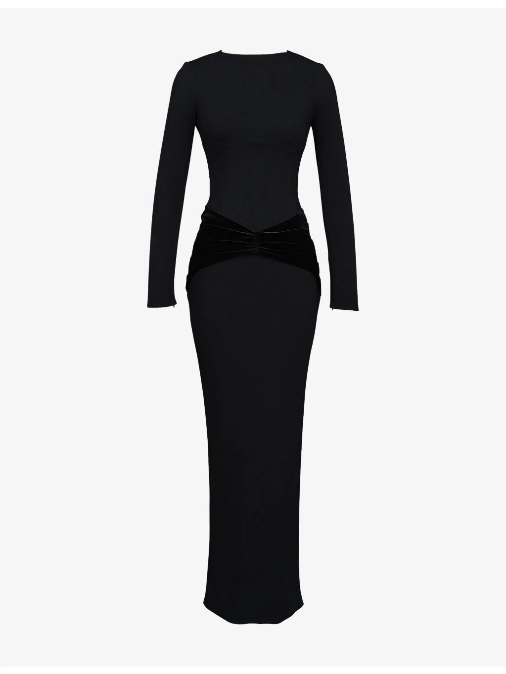 Athena Long-Sleeve Stretch-Woven Maxi Dress - 1