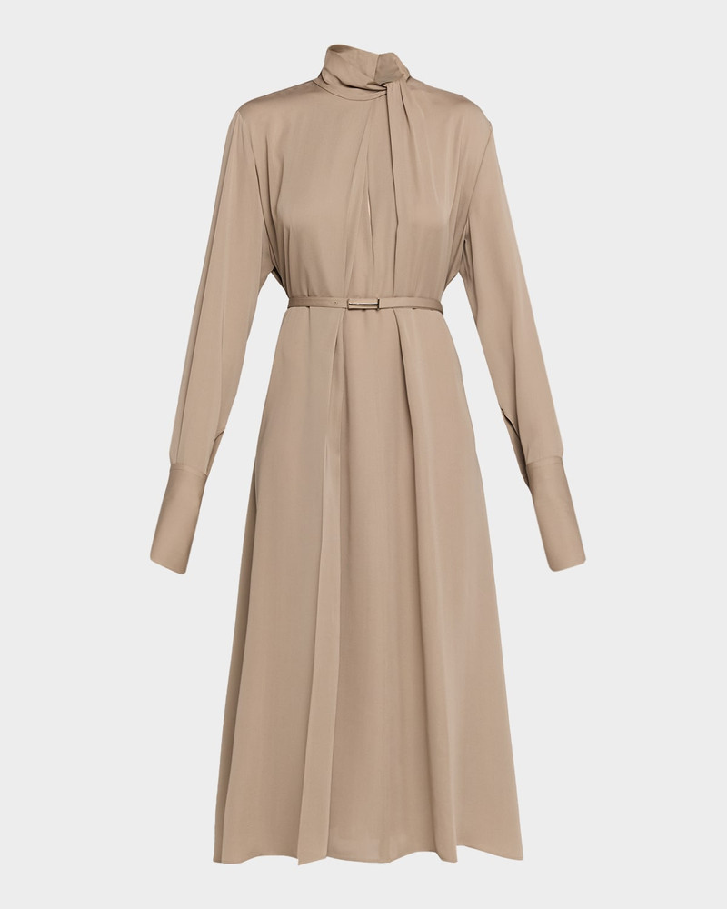 TOM FORD Washed Silk Georgette Belted Midi Dress outlook