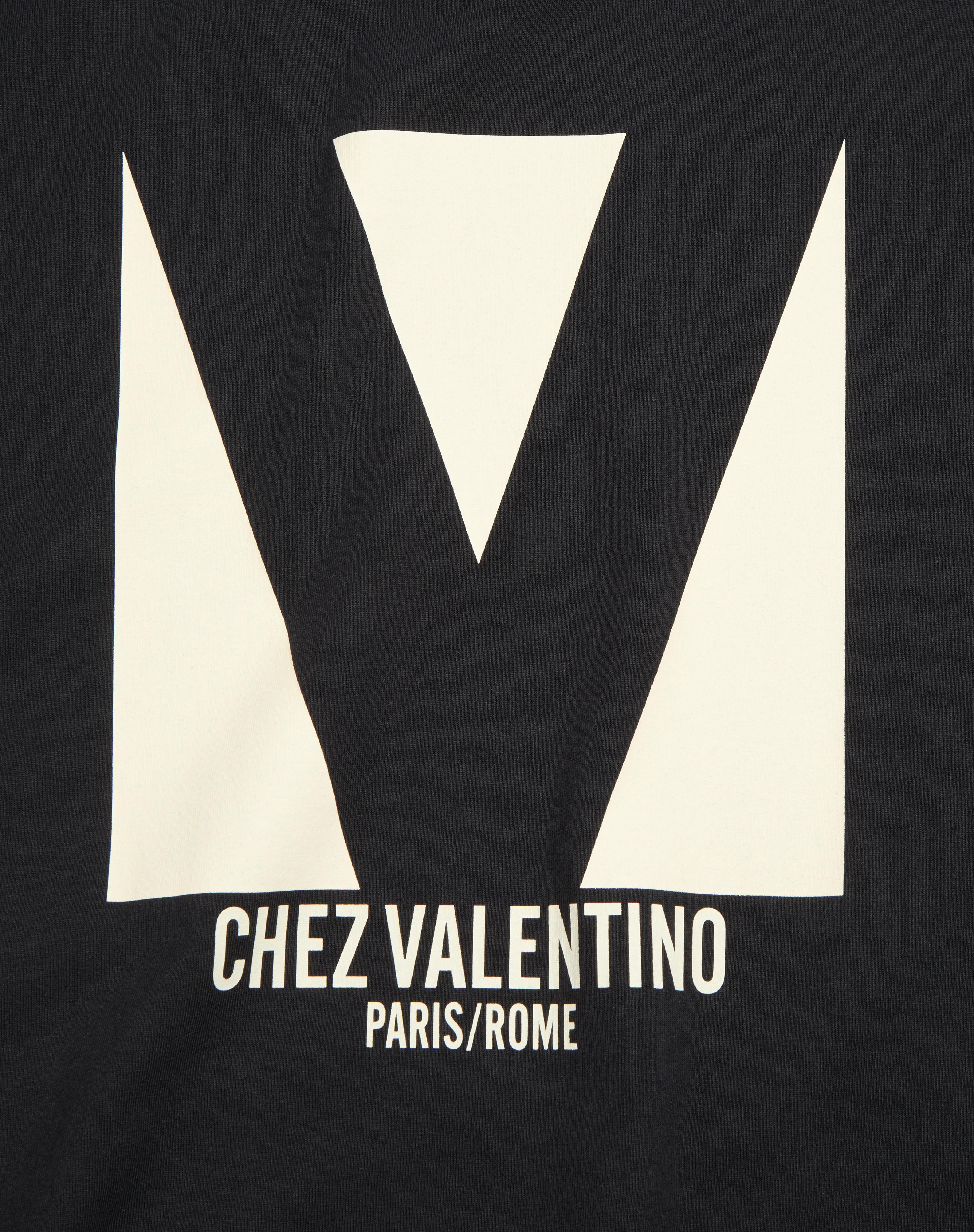 JERSEY COTTON T-SHIRT WITH CHEZ VALENTINO PRINT - 3