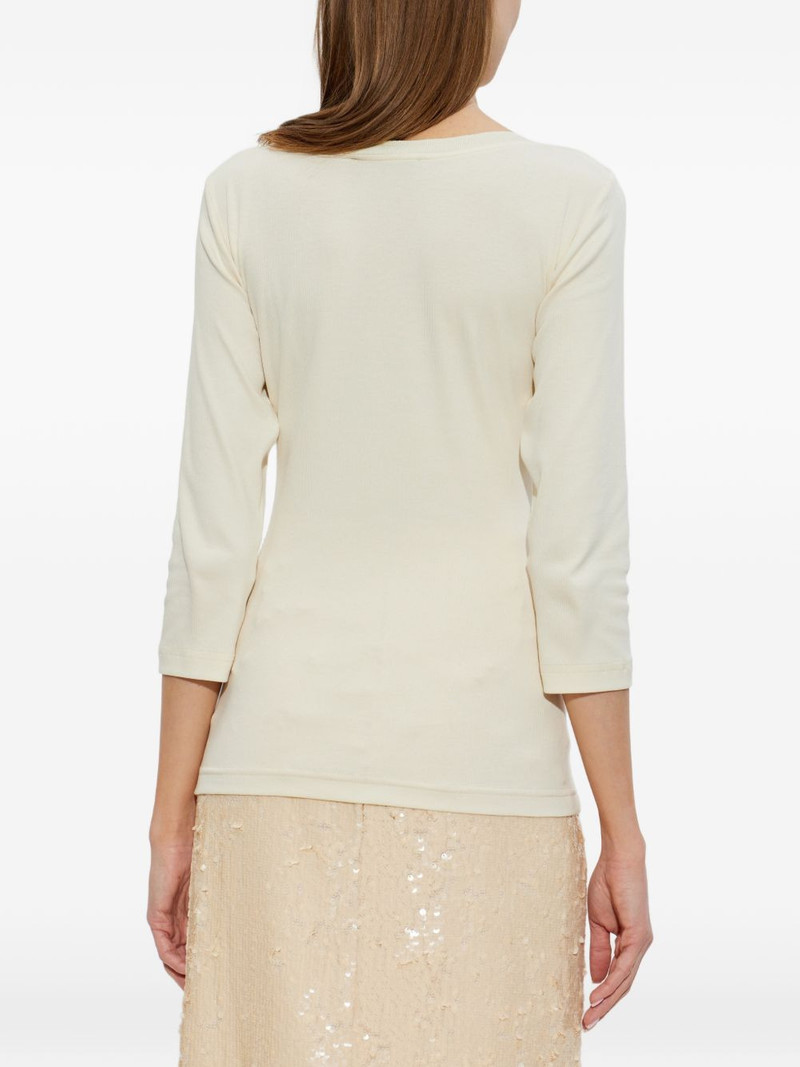 three-quarter sleeve boat-neck top 4